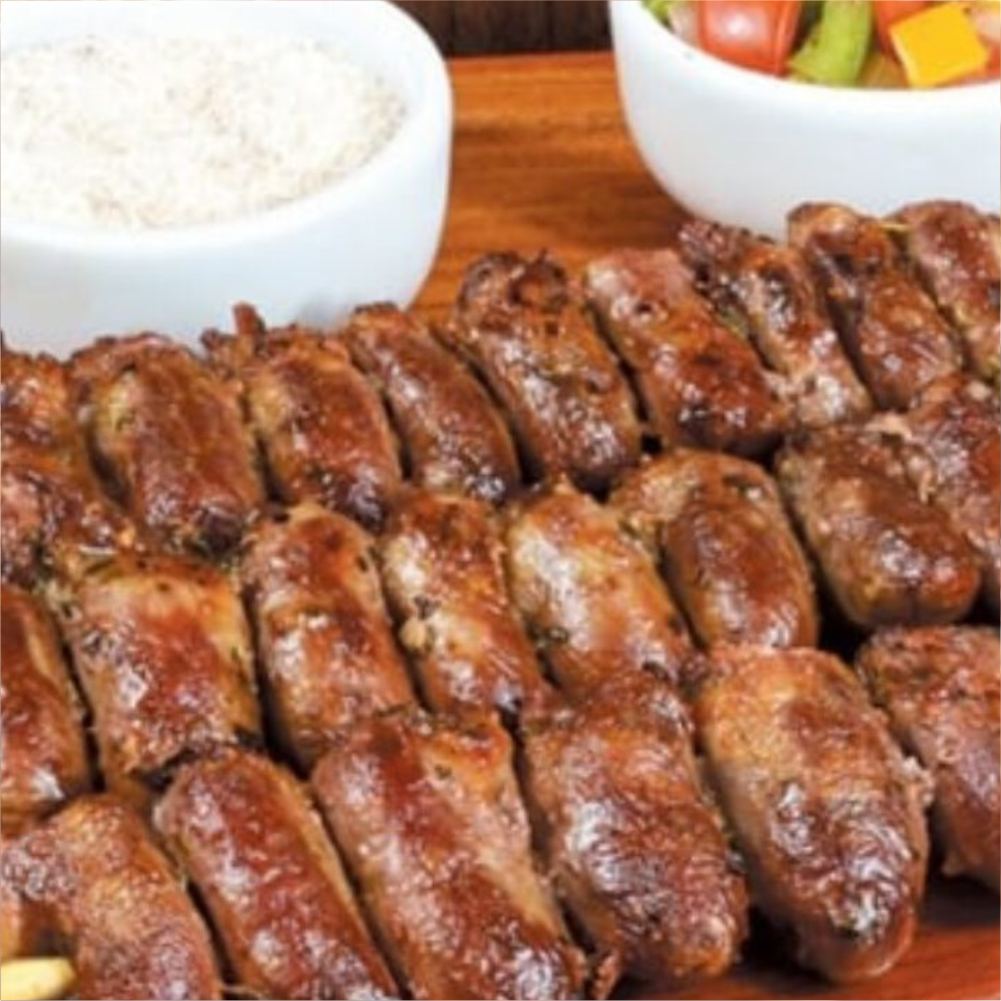 ESPETINHO DE CORAÇÕES DE FRANGO